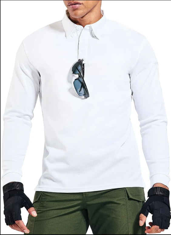 Men's Outdoor Performance Tactical Polo Shirts Short and Long Sleeve, Moisture-Wicking