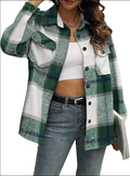 Shackets for Women Plaid Flannel Shirts Fall Winter Jackets Cute Tops Trendy Western Cowgirl Outfits Girls Coats